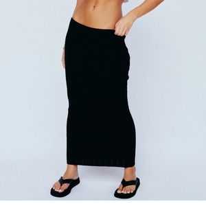 SNDYS BAHA RIBBED SKIRT - BLACK